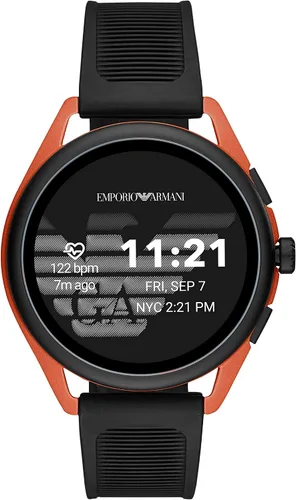 Emporio Armani - Smartwatch 3 con tecnología Wear OS de Google con altavoz, frecuencia cardíaca, GPS, NFC y notificaciones de celular inteligente,