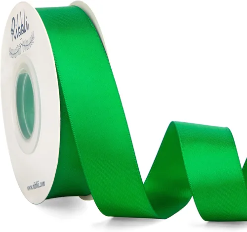 Miniatura 18 de Ribbli - Cinta de satén de doble cara dorada, 1 pulgada x 25 yardas, uso para ramo de lazos, envoltura de regalos, decoración de boda Dorado