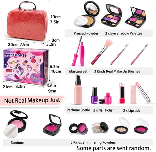 Miniatura 3 de Juego de maquillaje de simulación para niñas de 3 a 8 años, kit de maquillaje para niños pequeños para juego de tocador, juguetes lavables