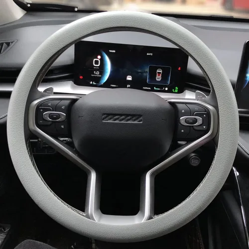 Miniatura 4 de Funda azul para volante de automóvil: universal RPKEY de 13.5 a 15 pulgadas, funda de silicona compatible con la mayoría de los modelos