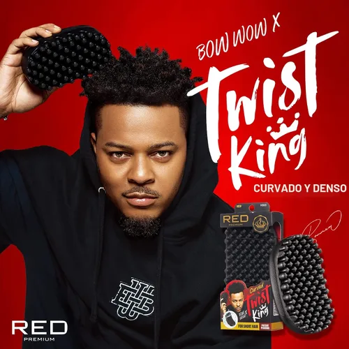 Miniatura 4 de Red by Kiss Bow Wow X Twist King Lujo Estilista de Twist Lavable, Duradero, Sin Migajas, Cepillo de Twist para Afro y Rizado (Curvado y Denso)