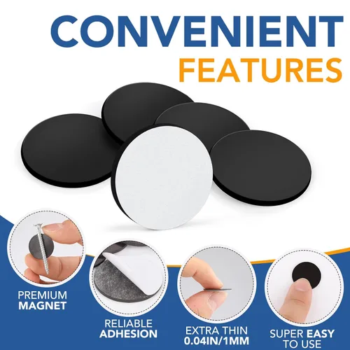 Miniatura 3 de DIYMAG Imanes con Respaldo Adhesivo, 360 Piezas Diámetro 0.8'' x 0.04'' Puntos Magnéticos para Refrigerador Artículo Imprescindible para Aula Cinta
