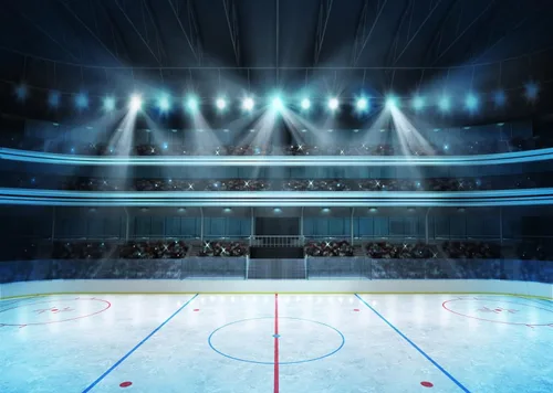 BELECO Telón de fondo deportivo de hockey sobre hielo de 5 x 3 pies para fotografía, estadio, estadio, arena, pista de hielo, luces de escenario,