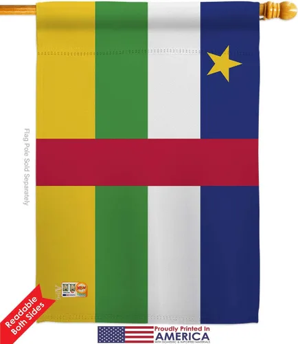 Miniatura 2 de Americana Home & Garden HG140049 Banderas de África Central de la Nacionalidad Mundial Impresiones Decorativas Casa Vertical 28" X 40" 13" 18.5