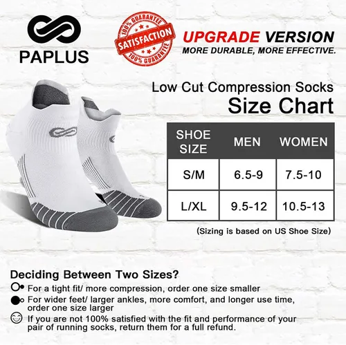 Miniatura 2 de PAPLUS Ankle Compression Sock for Men and Women 246 Pairs Low Cut Compression Running Sock with Ankle Support