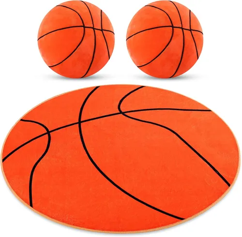 Miniatura 9 de Nuanchu 3 almohadas de felpa de béisbol y alfombra de béisbol para decoración de la habitación de los niños, mullidas y suaves, cojines deportivos