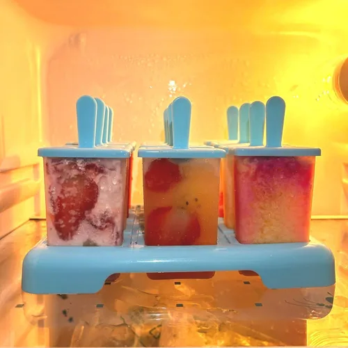Miniatura 2 de Moldes de paletas de 12 cavidades, moldes de paletas sin BPA con palo de paletas integrado, moldes de paletas de bricolaje con cepillo de limpieza