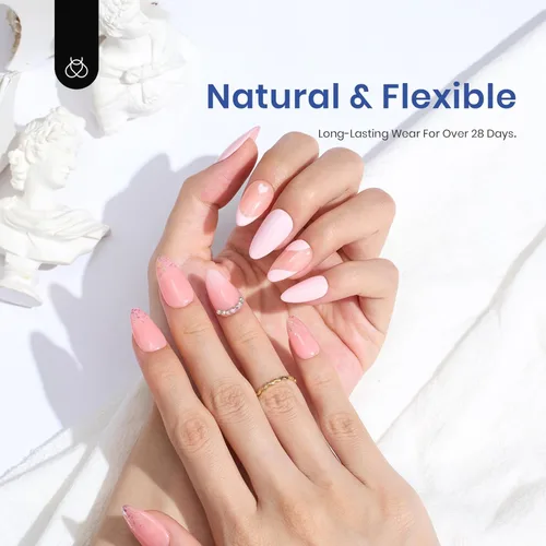 Miniatura 3 de Kit de extensión de uñas en gel Beetles, forma almendra, fácil set de pegamento UV LED de 9 en 1, puntas de uñas Etch X, puntas cortas de almendra