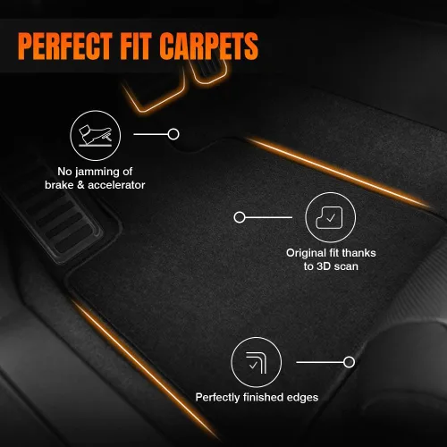 Miniatura 5 de Tapete para piso de automóvil, compatible con BMW E60 2005-2010, juego de alfombras de nailon negro, 4