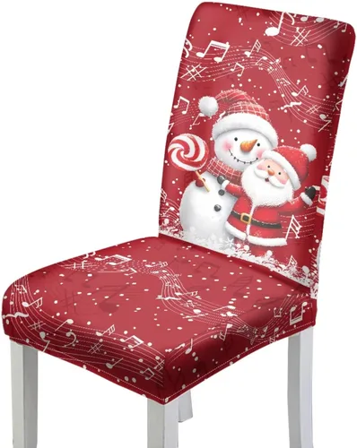 Miniatura 56 de Rnyleeg Fundas de silla de Navidad para sala de estar, diseño de muñeco de nieve azul, estampado de pájaros, fundas para sillas de comedor, 1