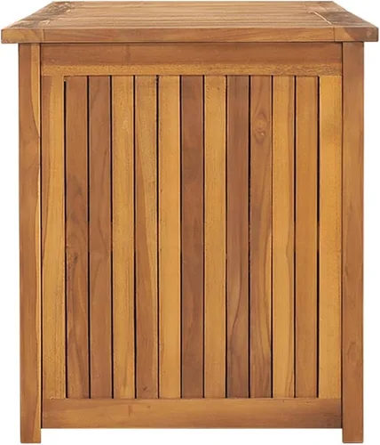 Miniatura 6 de Banco de almacenamiento de madera maciza para exteriores, caja de almacenamiento de madera maciza de teca para jardín, caja de almacenamiento