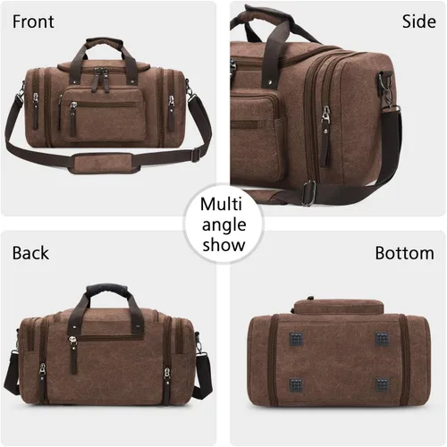 Miniatura 14 de Bolsa de viaje para hombre (lona, bolsa de fin de semana), Negro), A-001