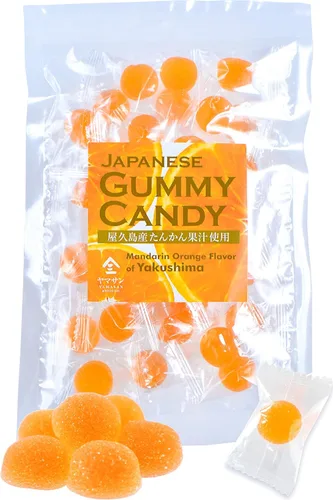 YAMASAN KYOTO UJI Caramelo japonés – Sabor a naranja mandarina de Yakushima, envueltos individualmente, sin condimentos químicos, dulces sin gluten