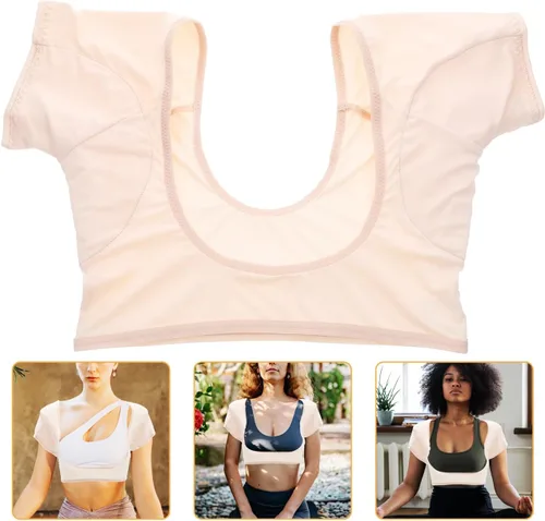 Miniatura 5 de SUPVOX Chaleco de ropa interior con protección contra el sudor, escudo lavable para las axilas para mujeres, niñas y mujeres Amarillo claro