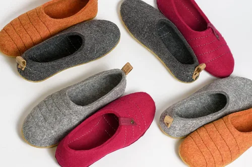 Miniatura 5 de Women's Slippers Natural Boiled Wool Cocoon Woolen Clogs Bright Yellow