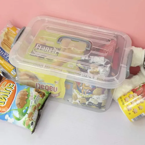 Miniatura 5 de Paquete de 2 contenedores de almacenamiento con tapa, juego de caja de plástico de 8 litros