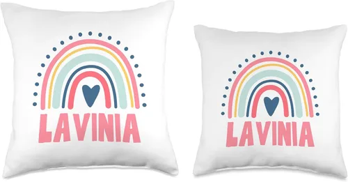 Miniatura 3 de Idea Regalo Personalizzata con Nome Gifts Idea Lavinia Name Custom Woman Myth Legend Pink Birthday Party Throw Pillow, 16x16, Multicolor