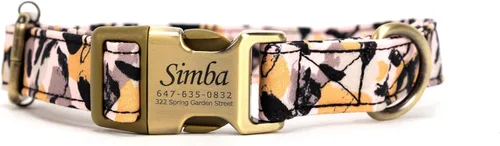 Miniatura 15 de Collar de perro personalizado con nombre y número de teléfono grabado, collar ajustable personalizado para cachorros, collar de algodón orgánico