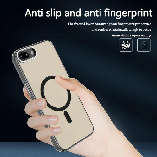 Miniatura 5 de S. Tedazo Funda magnética para iPhone 7/8 Plus (5.5 pulgadas) compatible con MagSafe, [no amarillenta] delgada, a prueba de golpes, funda para Negro