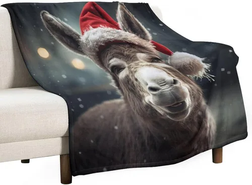 Miniatura 36 de Manta cálida de Navidad Folk Botanicals de microforro polar ultrasuave y cálida, acogedora manta ligera, manta rústica de vacaciones de 30 x 40