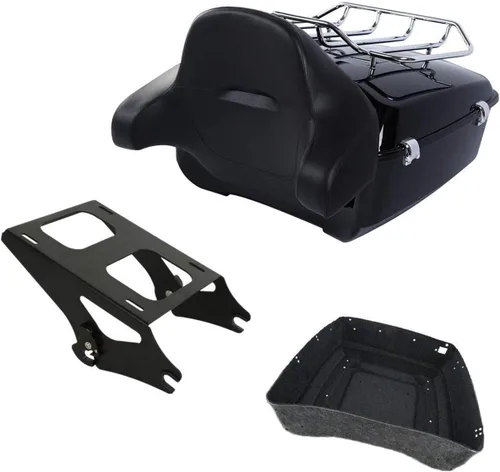Miniatura 13 de TCMT King Caja de Maletero de Motocicleta con Respaldo Portaequipajes Soporte de Montaje 2 Up Compatible con Harley 2014-2025 Touring CVO Road King