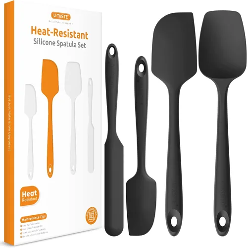 Miniatura 11 de Juego de espátulas de silicona resistentes al calor: U-Taste 600ºF - Utensilios de grado alimenticio sin costuras de alta temperatura, silicona