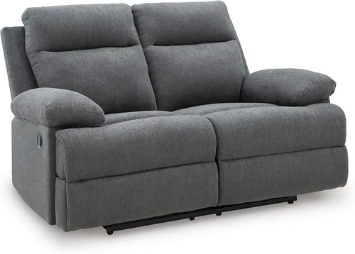 Miniatura 31 de Signature Design by Ashley First Base - Sofá reclinable manual de piel sintética contemporánea, color gris