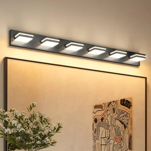 Miniatura 14 de VOLISUN 5CCT Lámparas de Baño sobre Espejo, Regulables, Cabezal Giratorio 360°, 24 pulgadas, 3 Lámparas de Tocador de Baño, Luces LED de Tocador