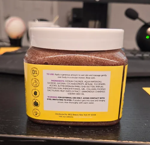 Miniatura 4 de Exfoliante corporal de azúcar moreno y miel - Exfoliante e hidratante con colágeno y dátiles para ayudar a revivir, suavizar y suavizar la piel