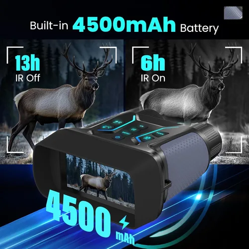 Miniatura 4 de Prismáticos de visión nocturna para adultos y niños - Cámara de gafas de visión nocturna infrarroja con pantalla de 4.5'' con estuche, video 4K