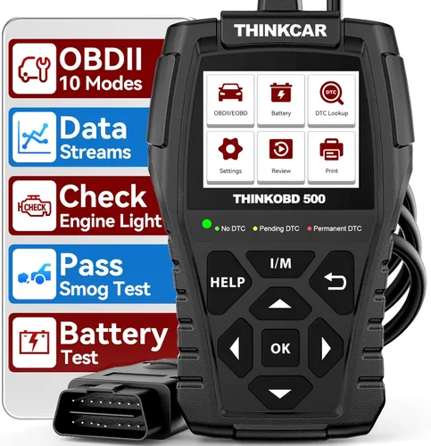 THINKCAR Thinkobd 500 OBD2 Scanner Check Engine Car Code Reader, Full OBD II CAN Diagnostic Scan Tool, Read and Clear Error Codes, Live Data,