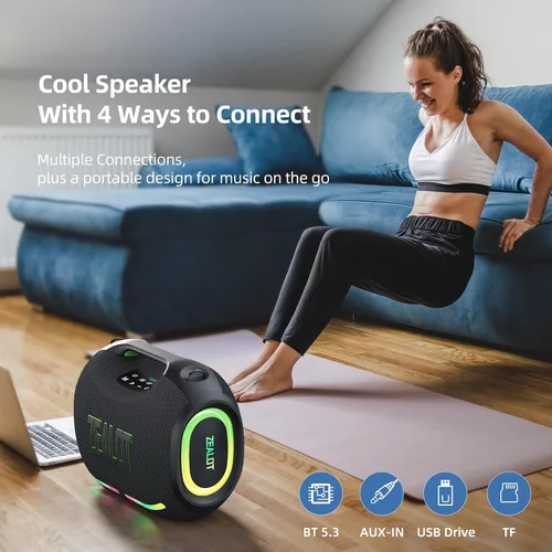 Miniatura 6 de ZEALOT ZE01 - Bocina portátil Bluetooth, 120W de potente sonido estéreo con graves profundos, inalámbrica, gran bocina para fiesta, compatible