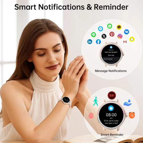 Miniatura 3 de Reloj inteligente para hombres y mujeres (respuesta/hacer llamadas), reloj inteligente con voz AI integrada, rastreador de fitness HD de 1.27