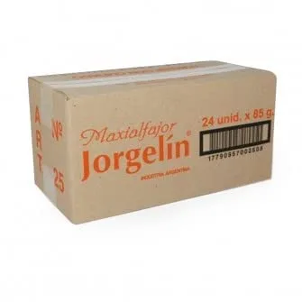Miniatura 2 de Alfajor Jorgelin triple relleno de dulce de leche y cubierto con una tapa blanca 24uX85gr- Alfajor Jorgelin triple relleno de dulce de leche y baño