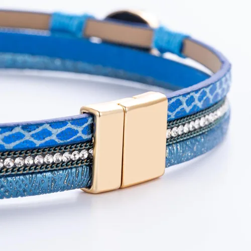Miniatura 126 de FANCY SHINY - Pulsera de cuero estilo bohemio, pulsera de cuentas de cristal con cierre magnético, regalos de joyería para mujer