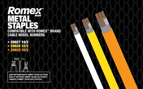 Miniatura 3 de Southwire SMS12-5000BKT Grapas de metal Romex™ de 1/2 pulgada, cubo de 5000 piezas