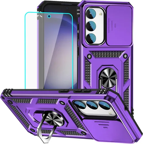 Miniatura 19 de HNHYGETE Funda para Samsung A13 5G, Galaxy A13 5G con protector de pantalla, soporte giratorio de grado militar de 360° (resistente), fundas Negro