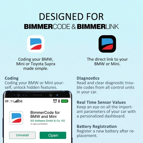 Miniatura 2 de Vgate OBD2 Bluetooth Escáner vLinker BM Bimmercode Herramienta de Diagnóstico para BMW/Mini, Funciona con Android y Windows solamente