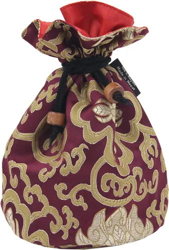Miniatura 8 de Bolsa tibetana hecha a mano de brocado de tela para cantar (turquesa)