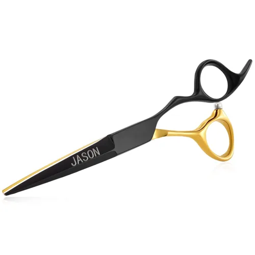 Miniatura 2 de JASON Juego de tijeras para el cabello de 6 pulgadas, tijeras de peluquería de oro negro + tijeras de textura plateada para mujeres y hombres