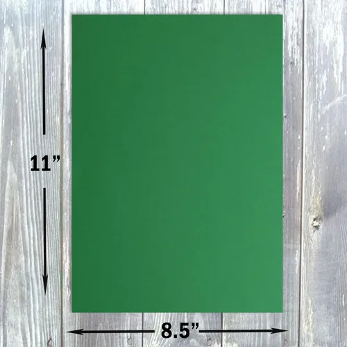 Hamilco Papel de cartulina de colores para álbumes de recortes, 8.5 x 11 pulgadas, color verde brillante, 50 unidades