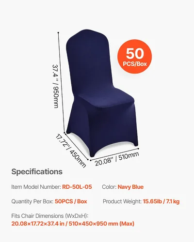 Miniatura 74 de VEVOR 150 fundas blancas para sillas de poliéster y elastano, fundas elásticas para bodas, fiestas, comedor, banquetes, sin pinzas, 150