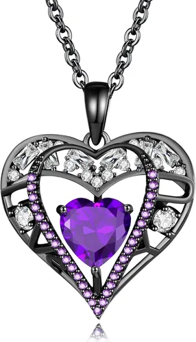 Miniatura 108 de Collar de cristal de 5 corazones, chapado en oro rosa de 18 quilates, colgante con cadena de plata de ley 925 de 18 + 2 pulgadas, joyería de piedra