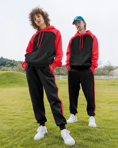 Miniatura 4 de Conjunto deportivo de 2 piezas para hombre, sudadera casual con capucha para hombre, atlético, deportivo, manga larga, conjunto de traje para trotar