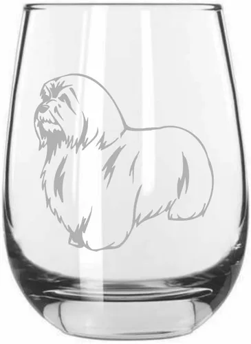 Miniatura 494 de Sakhalin Husky Dog - Copa de vino grabada personalizada de 15.25 onzas sin tallo
