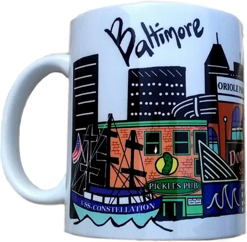 Miniatura 4 de BALTIMORE Md Souvenir - Taza de café colorida de larga distancia para regalo
