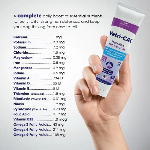Miniatura 6 de Gel nutricional alto en calorías para perros, gatos, cachorros y gatitos – Potenciador del apetito con Omega 3-6-9, vitaminas A-D-E-B – Recuperación