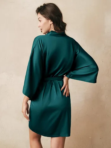 Miniatura 3 de AW BRIDAL - Bata estilo kimono de satén para mujer