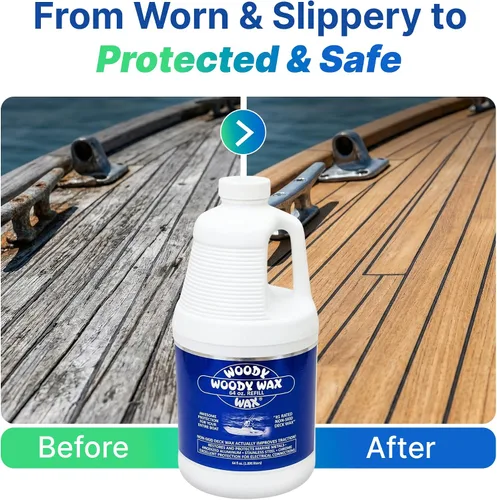 Miniatura 4 de Woody Wax Paquete de repuesto de protección para barco, cera antideslizante y restaurador de metal profesional, protección marina todo en uno