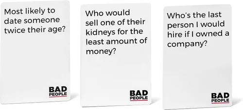 Miniatura 3 de BAD PEOPLE Juego de fiesta – Expansión verde – 100 nuevas tarjetas de preguntas para el divertido juego de cartas para adultos para fiestas